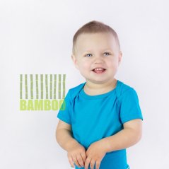 Dětské body krátký rukáv BAMBUS tyrkys (Velikost 98) Dětské body krátký rukáv BAMBUS tyrkys (Velikost 98)