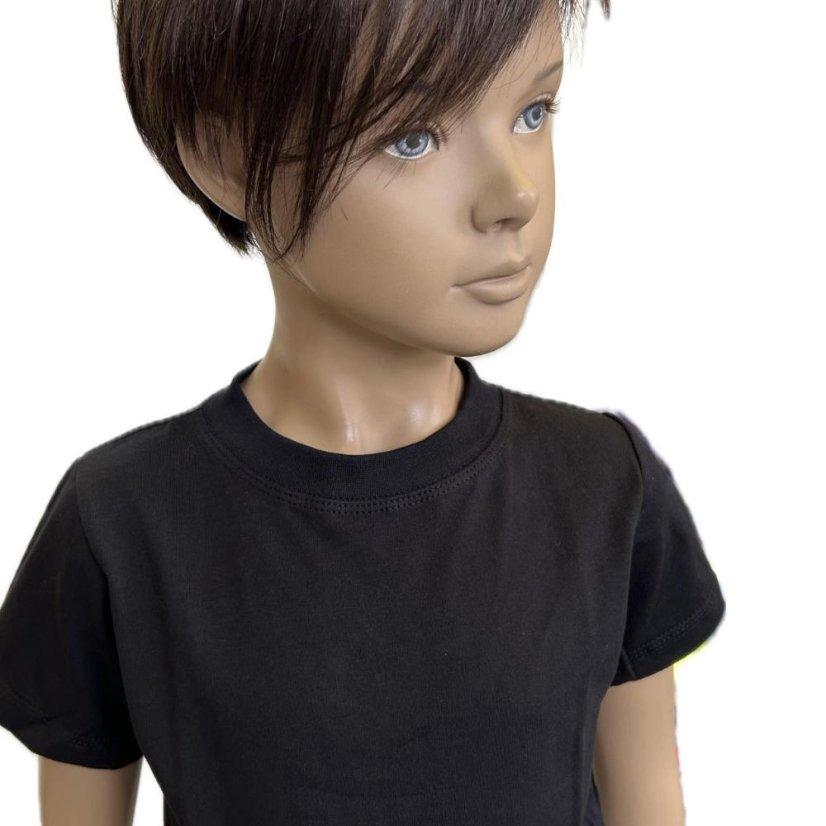 Tričko BLACK krátký rukáv S DRUKEM NA RAMÍNKU