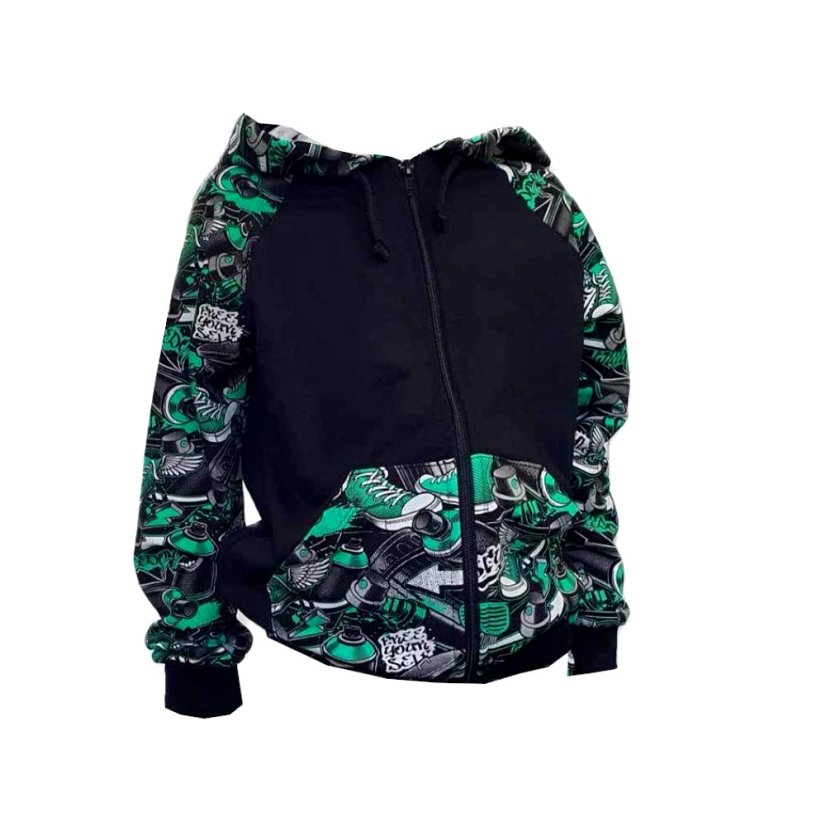 Detská mikina na zips, spreje a graffiti