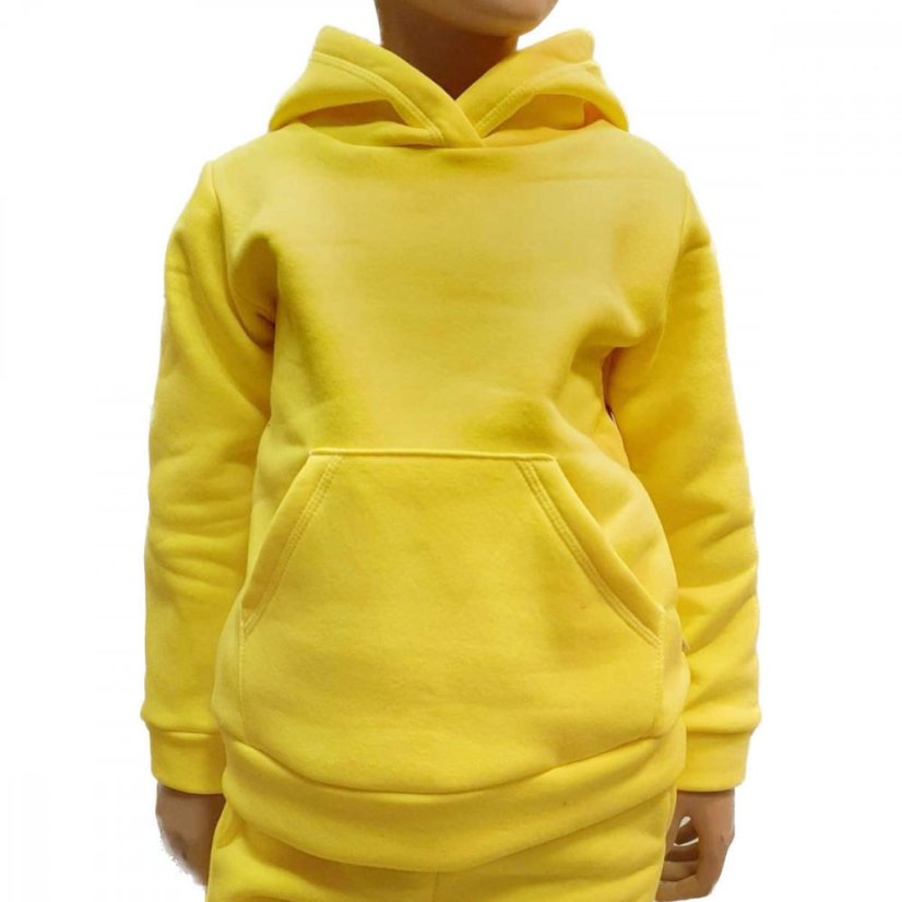 Detská mikina s kapucňou Fluffy teplá, žltá slnečnica