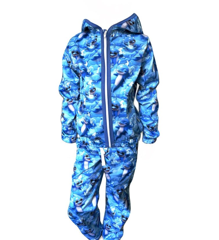 Dětská softshellová bunda NEW bez fleecu, delfínci