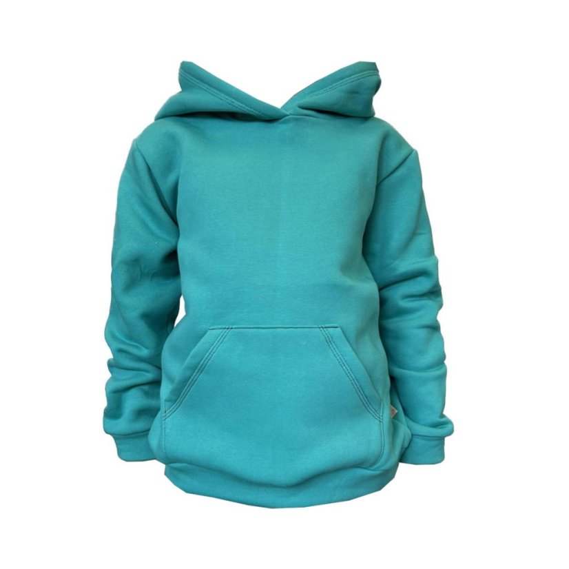 Detská mikina s kapucňou Fluffy teplá, zelená voda