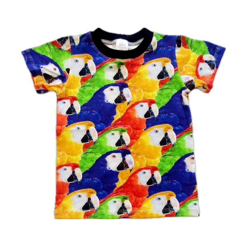 Dámské tričko, velcí papoušci krátký rukáv