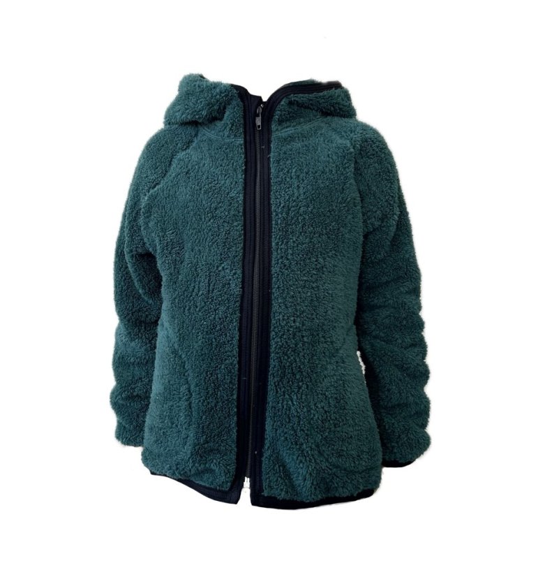 Mikina na zip FURRY DARK GREEN