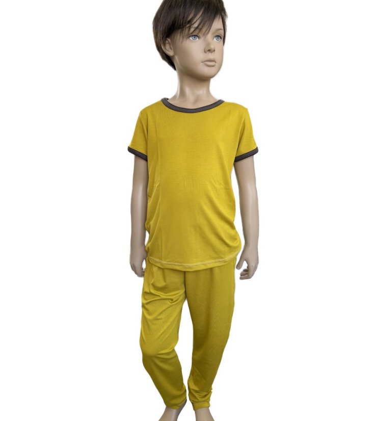 Dětské pyžamo BAMBUS, hořčicová