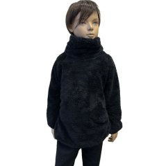 Mikina s rolákem FURRY BLACK