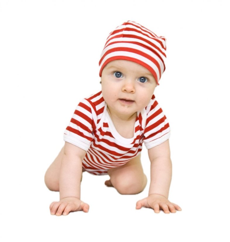 Dětské body krátký rukáv lodičkové červený námořník