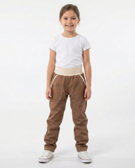 Dětské softshellové kalhoty s beránkem, hnědé kakao