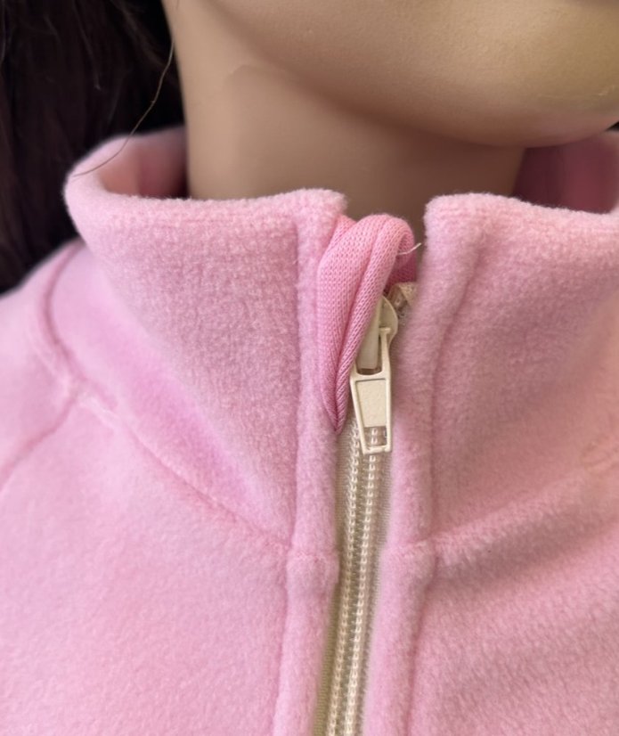 Mikina SLIM ZIPPER FLEECE BABY PINK