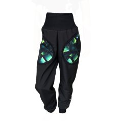 Dětské softshellové kalhoty KLASIK s fleecem, herní dimenze černá