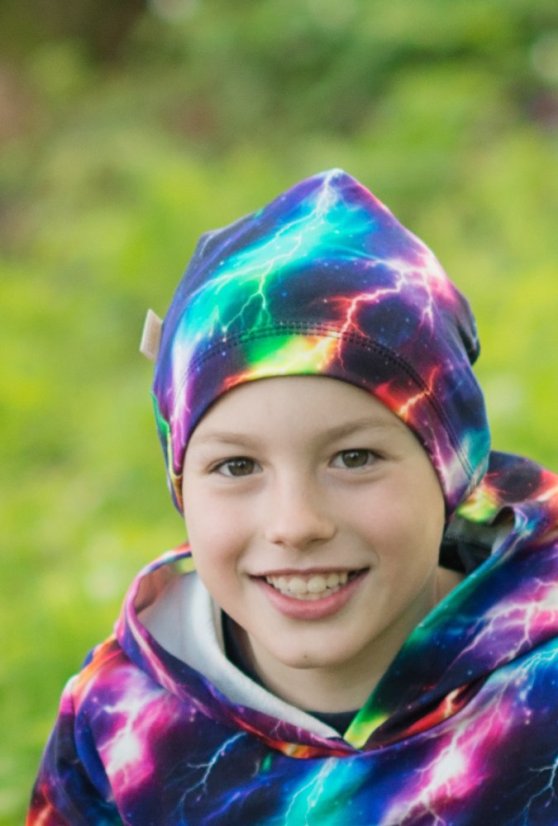 Dětská čepice, neonové blesky