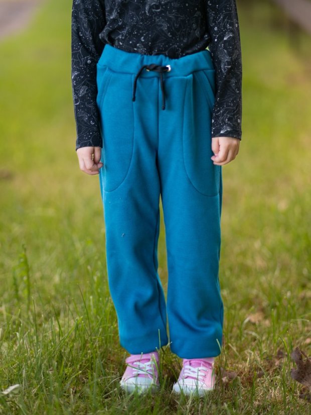 Dětské tepláky Warmy teplé, modrý petrolej