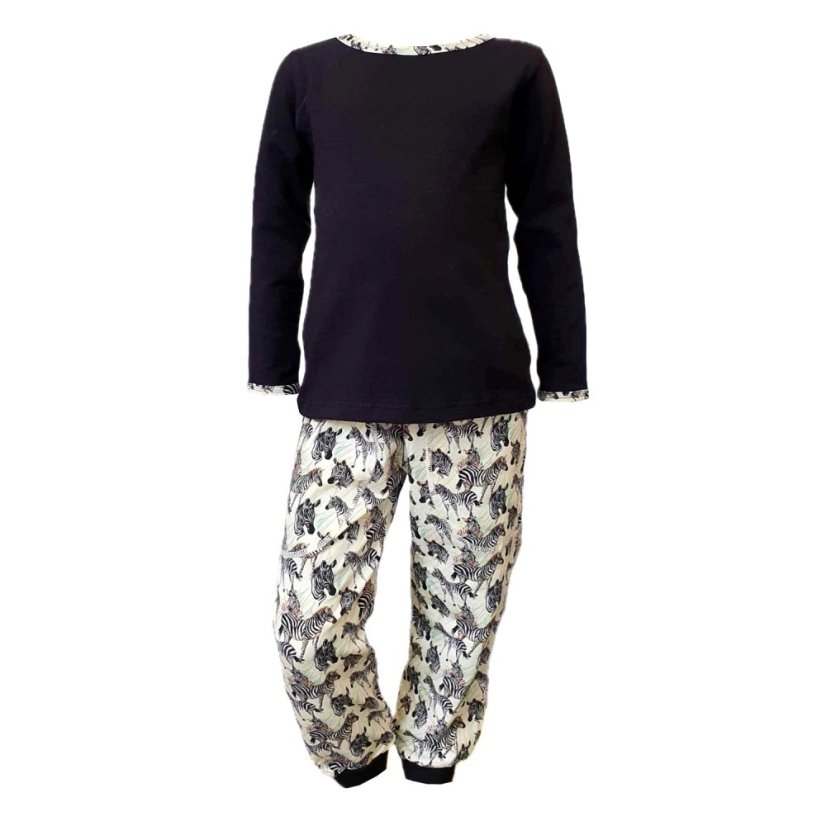 Dámské pyžamo, zebry - BLACK