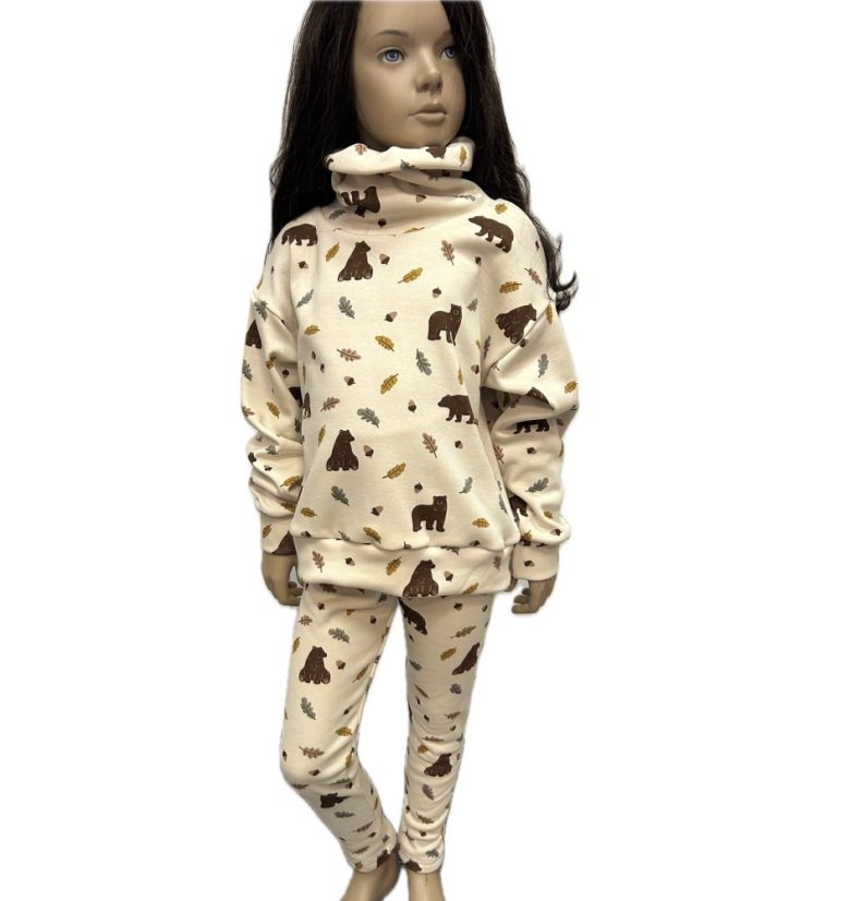 Dětská mikina rolák HIP teplá, medvědí les