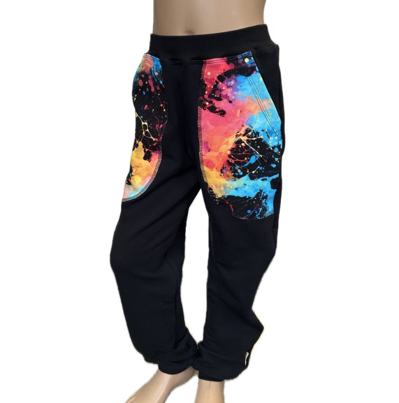 Dětské tepláky, exploze barev černá