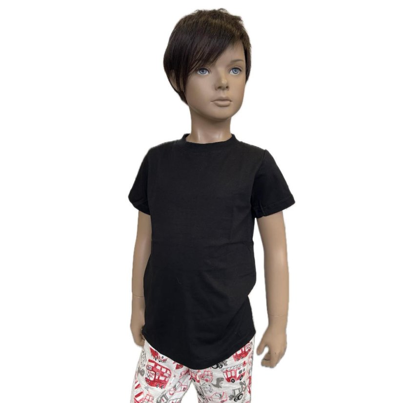 Tričko BLACK krátký rukáv S DRUKEM NA RAMÍNKU