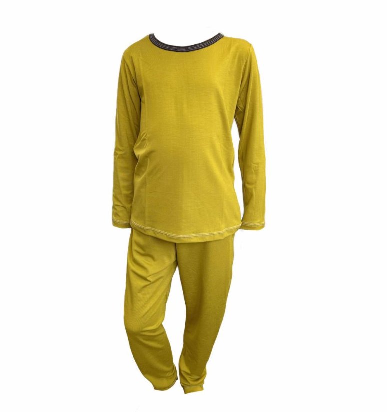 Pánské pyžamo BAMBUS, hořčicová