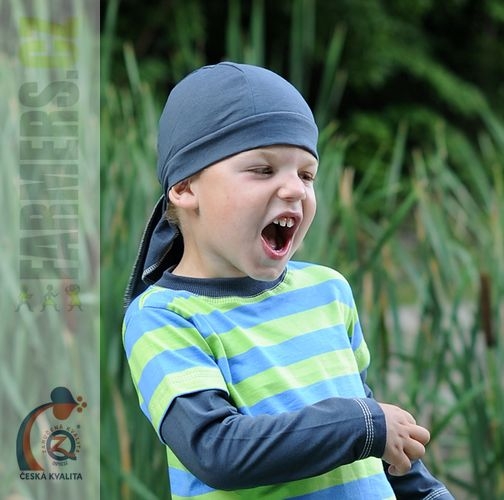 Dětský šátek PIRÁT EARTH šedý (Velikost 92-98)