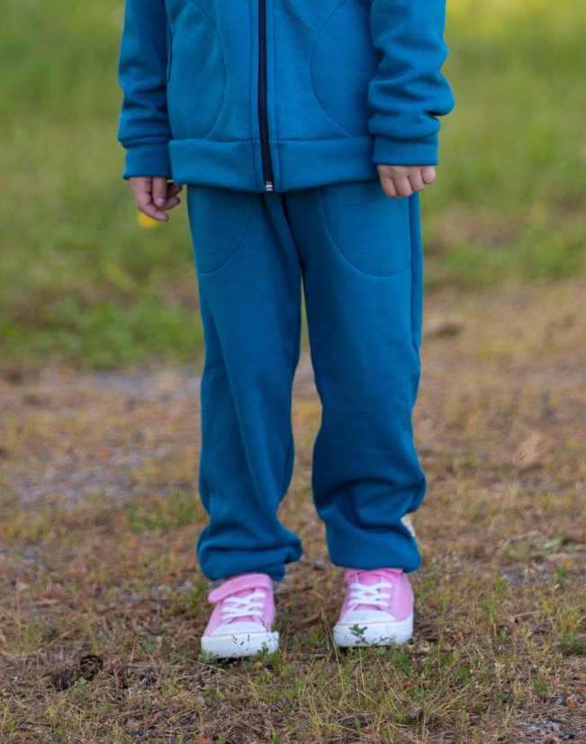 Dětské tepláky Warmy teplé, modrý petrolej