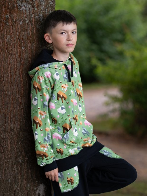 Dětská tepláková souprava, zvířátka z kostek