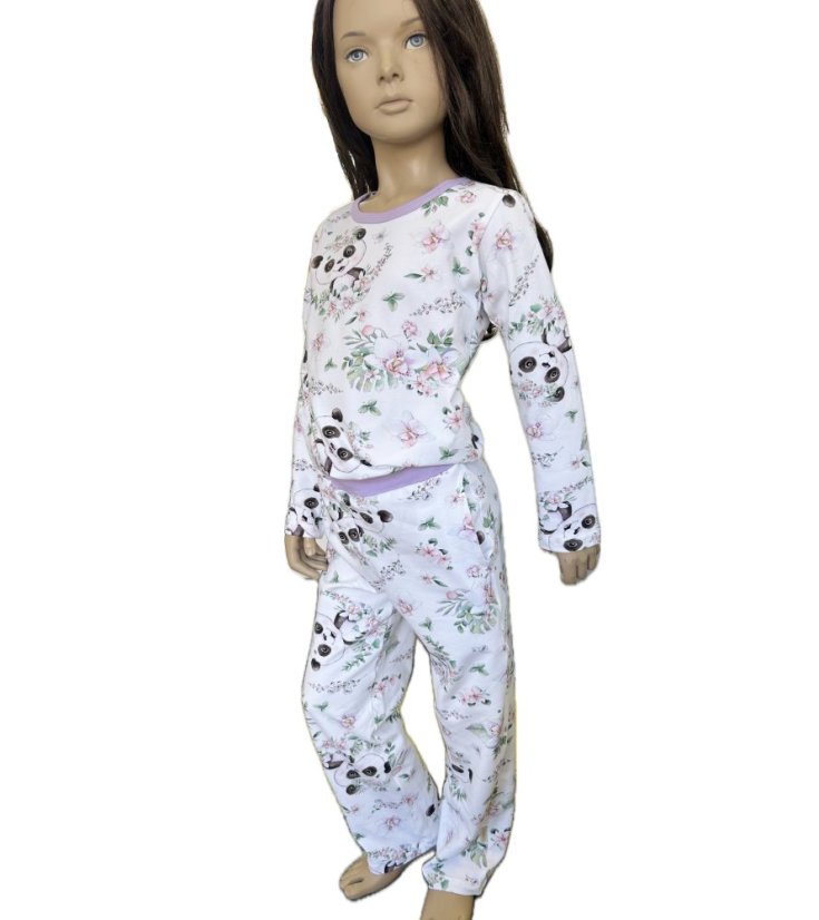 Dámské pyžamo, panda mezi kvítky