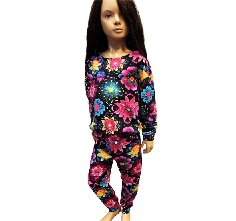 Dětská tepláková souprava, rozkvetlá noc