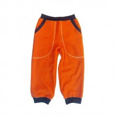 Dětské kalhoty do manžety s kapsami FLEECE orange (Velikost 98)