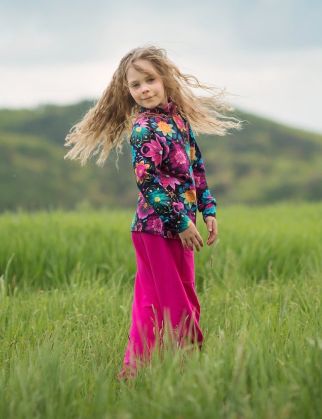 Dětské kalhoty TUBE MAX BAMBUS, sytě růžová