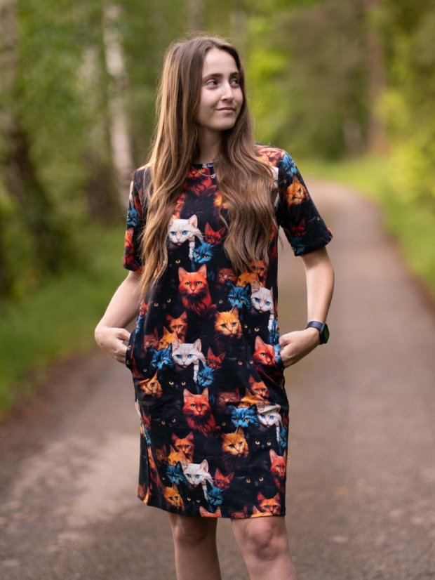 Dámské šaty UNI, divoké kočky