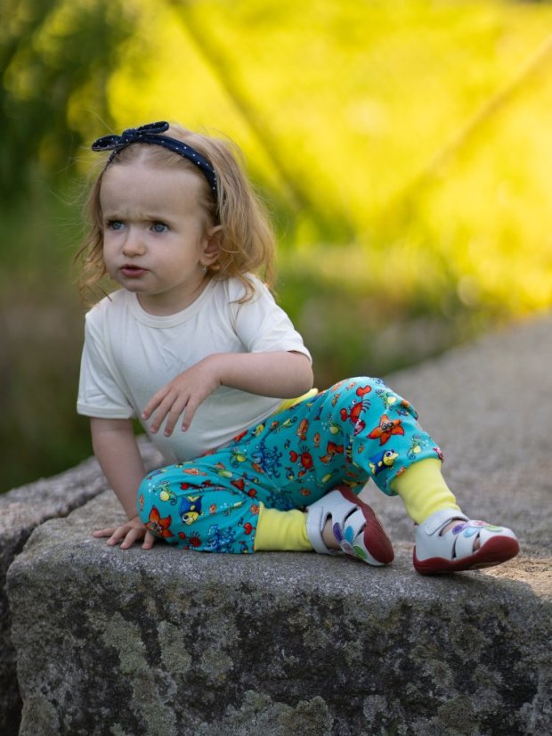 Dětské rostoucí kalhoty GROW lehké, mořský svět