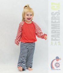 Dětské kalhoty do paspule NAVY červené lemy (Velikost 98)