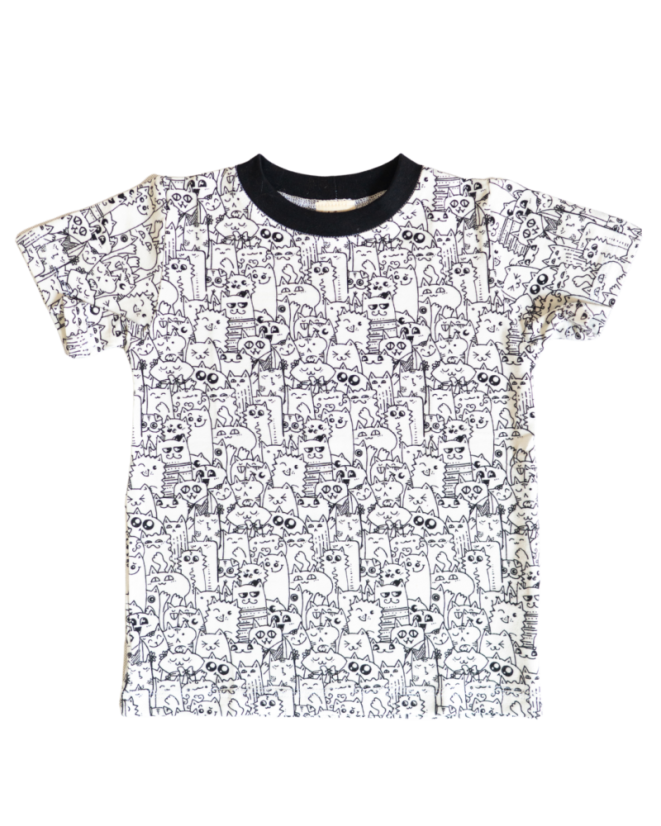 Dětské tričko BAMBUS, kočičí piknik