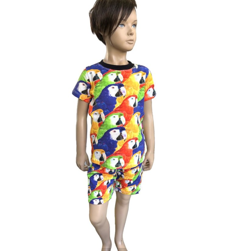 Dětské letní pyžamo, papoušci