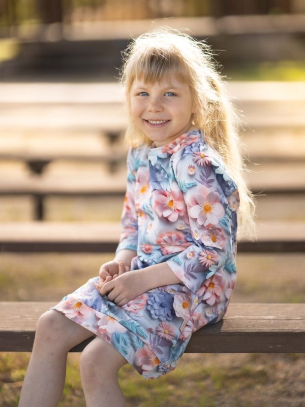 Dívčí mikinové šaty, zahrada snů