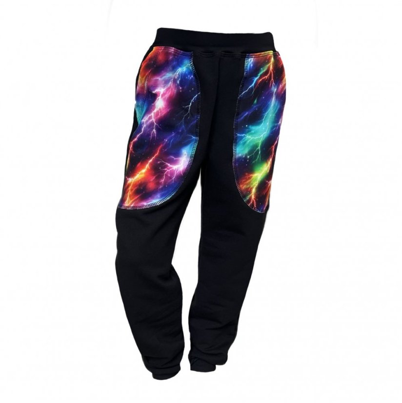 Detská tepláková súprava na zips, neonové blesky