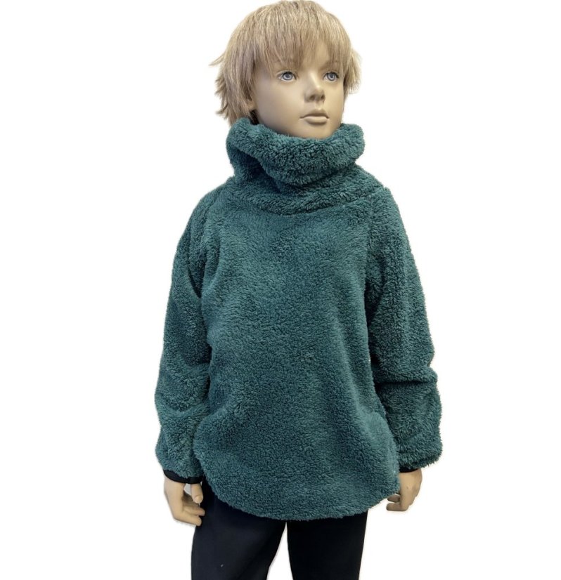 Mikina s rolákem FURRY DARK GREEN