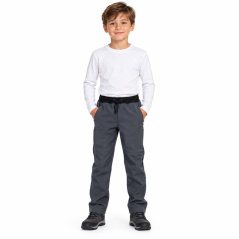 Dětské softshellové kalhoty WOW s fleecem, šedý jeans