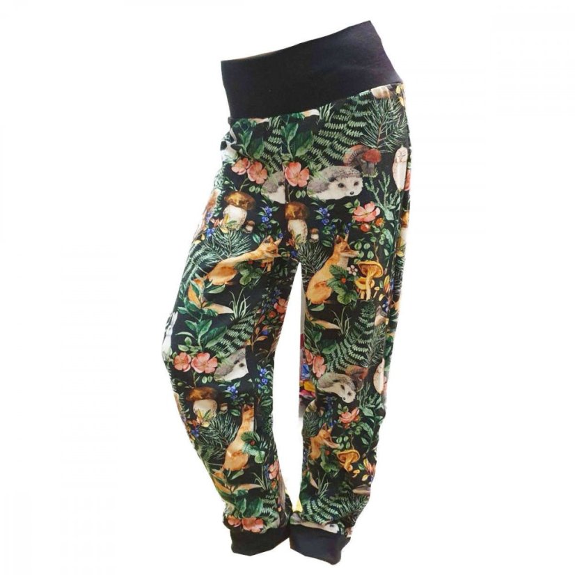 Detské nohavice DIGI BLACK ANIMALS ľahké