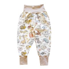 Dětské rostoucí kalhoty GROW, pastelková zoo lehké