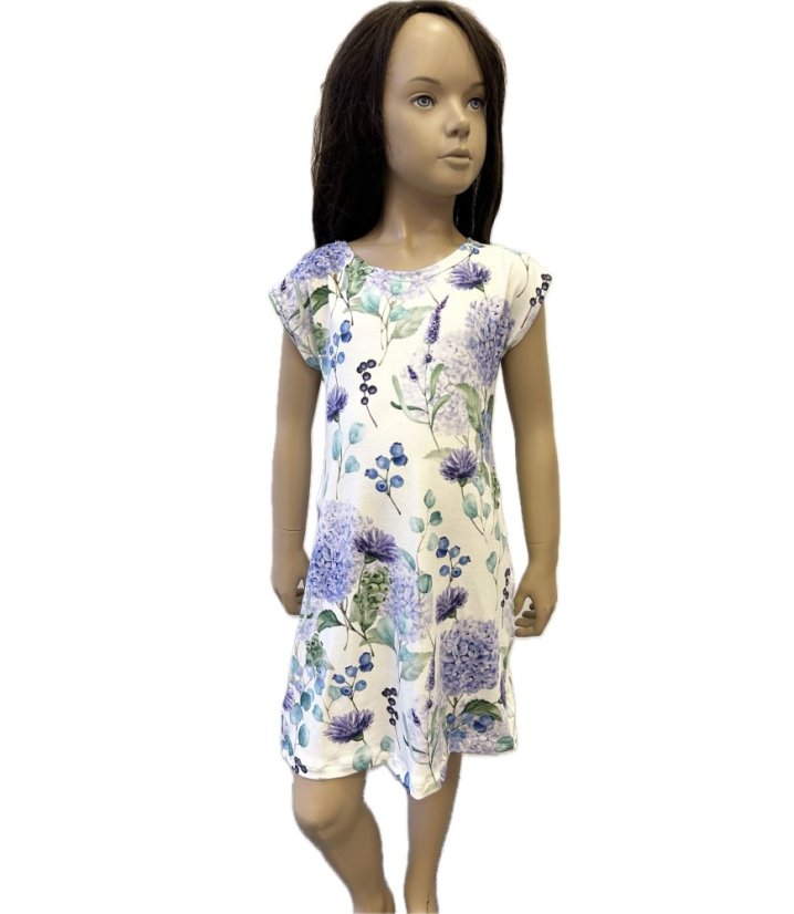 Dámské šaty Bambus, modrá hortenzie