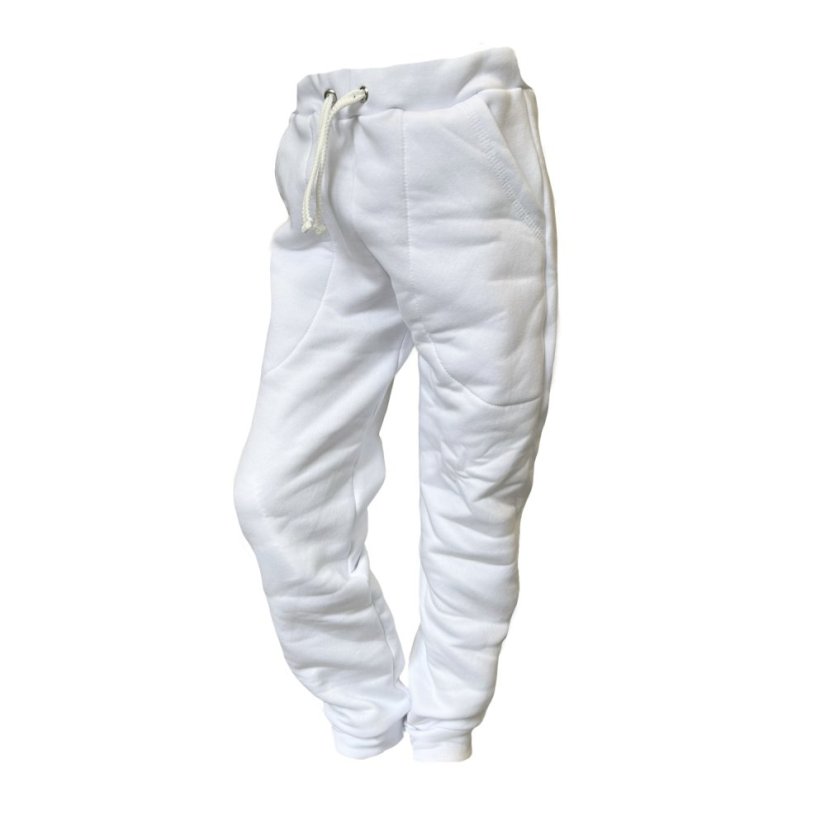 Dětské tepláky Fluffy teplé, čistě bílá