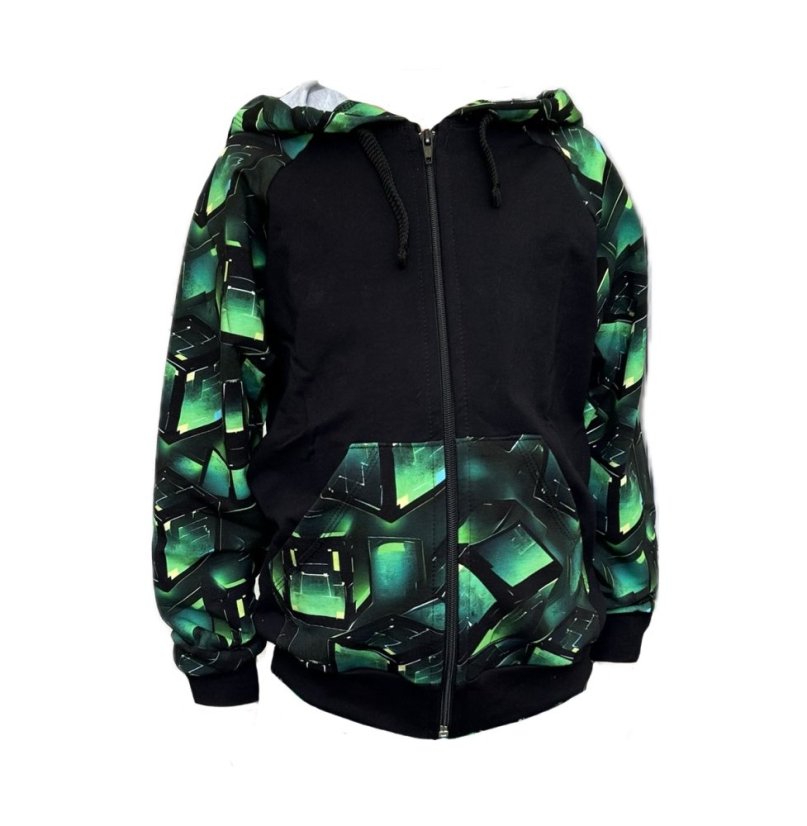 Pánská mikina ZIPPER, herní dimenze BLACK