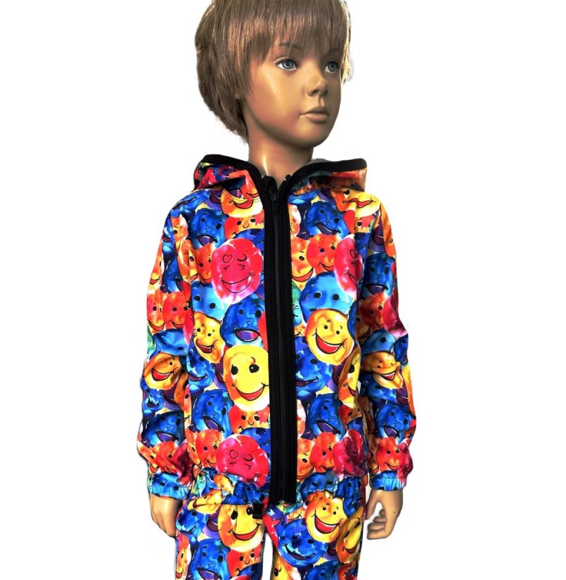 Dětská softshellová bunda NEW bez fleecu, smajlíková párty