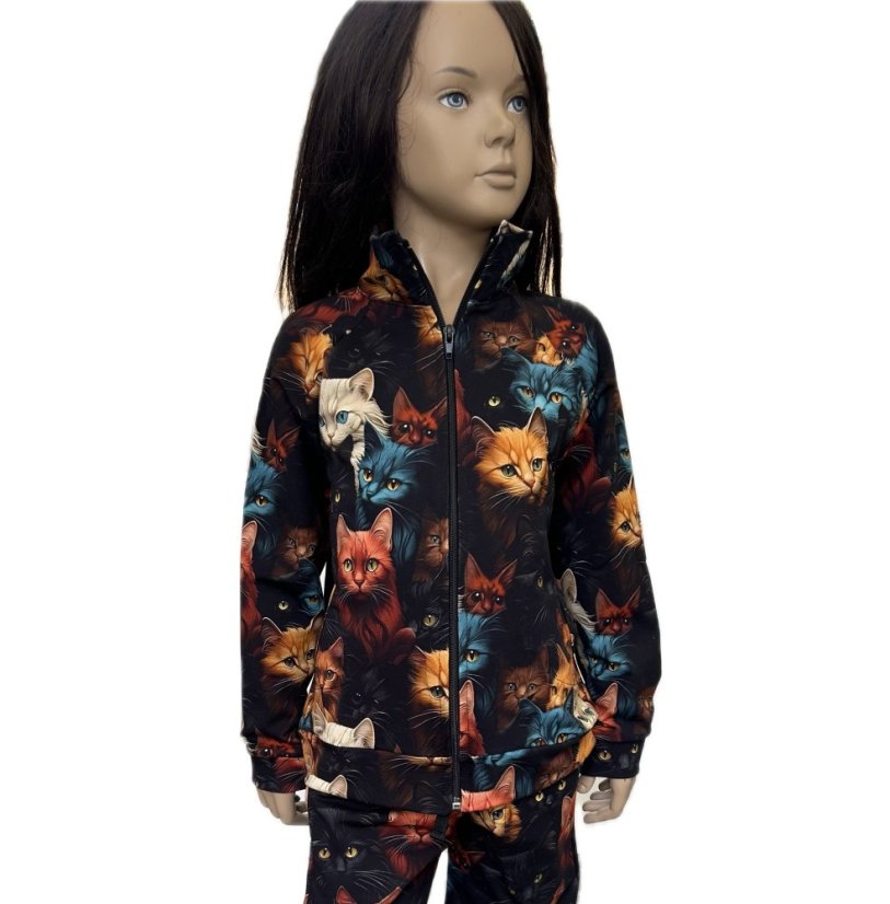 Dětská mikina na zip, divoké kočky