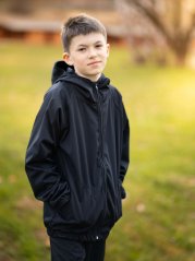 Dětská softshellová bunda černá, lehká