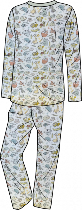 Pánské pyžamo, pastelková zoo