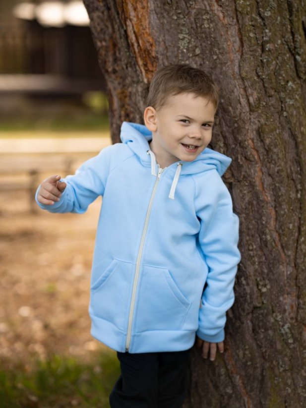 Detská mikina ZIPPER FLUFFY BABY BLUE