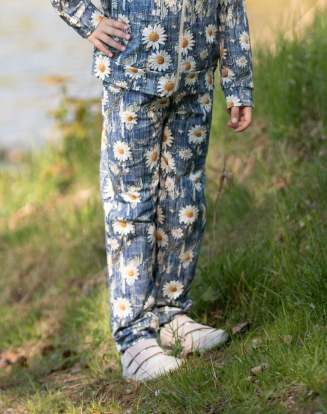 Dětské tepláky, riflové kopretiny