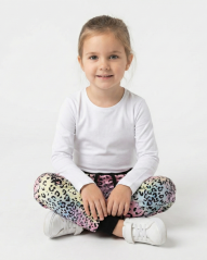 Dětské softshellové kalhoty THIN s fleecem elastické, roztomilý leopard