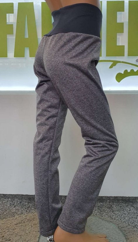 Dětské softshellové leginy s fleecem, tmavě šedý melír